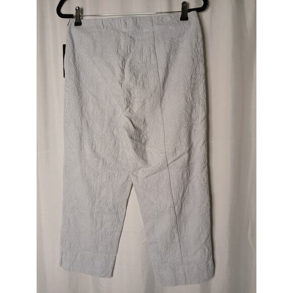 Robell Marie 07 Pull-on Slim Fit Pants Textured Capri Cropped Trouser US 10 - Picture 2 of 9